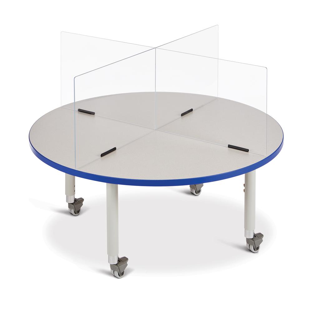 Round Activity Table - 36" Diameter, Mobile - Gray/Blue/Gray