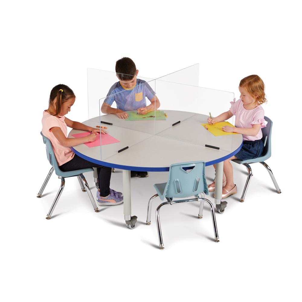 Round Activity Table - 36" Diameter, Mobile - Gray/Blue/Gray