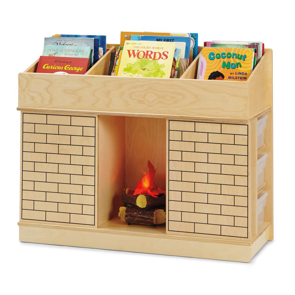 Storybook Fireplace, Natural Wood Color