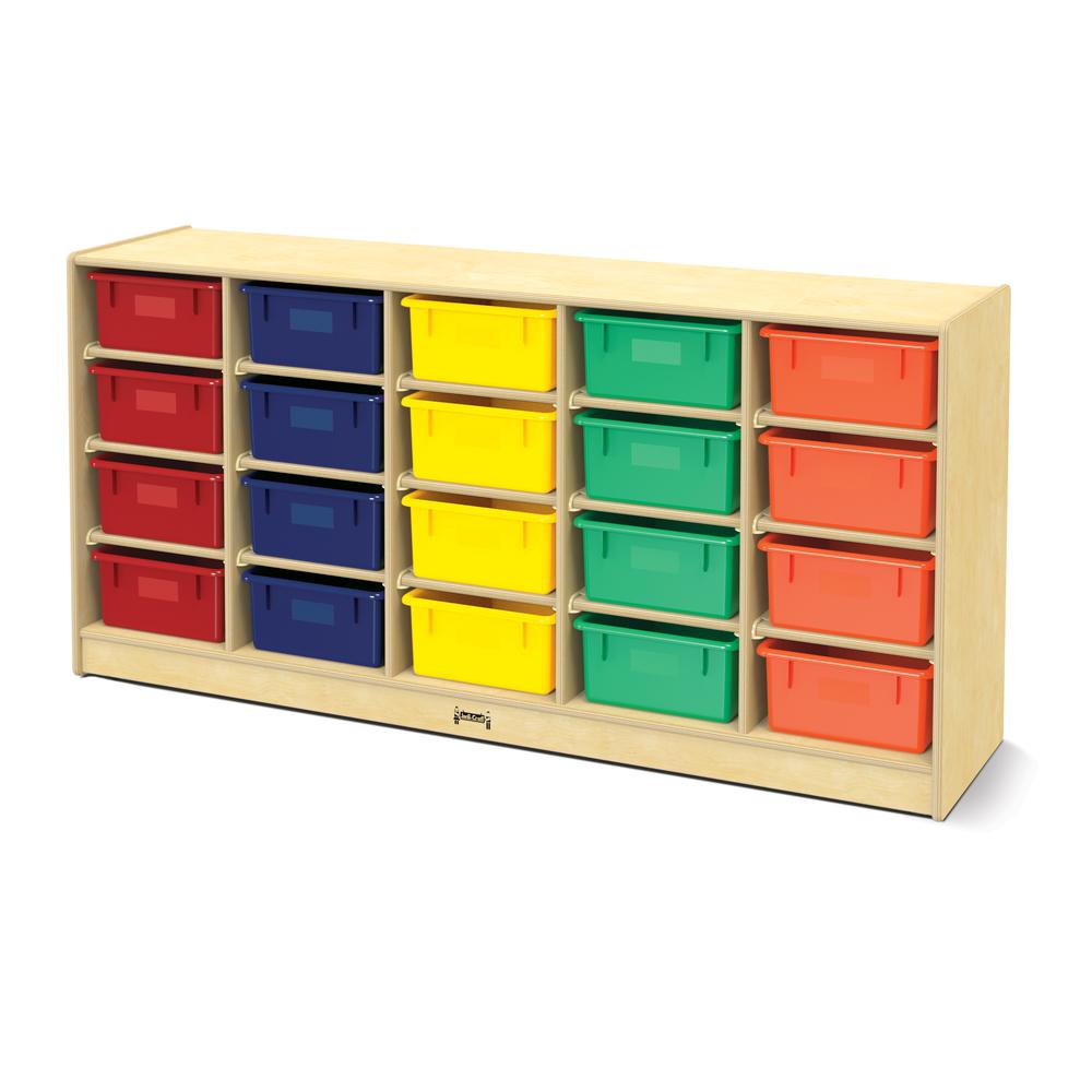 20 Tub Mobile Storage - with Colored Tubs