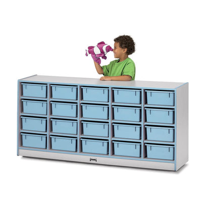 20 Tub Mobile Storage - with Tubs Coastal Blue