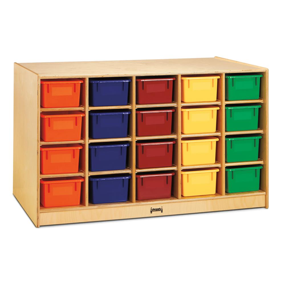 Double-Sided Island – Single + 20 Cubbie-Tray - with Colored Trays