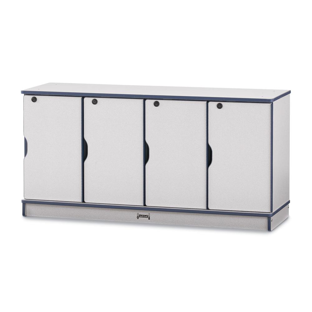 Stacking Lockable Lockers - Double Stack - Blue