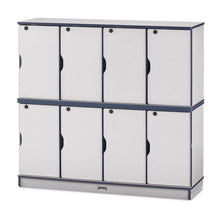 Stacking Lockable Lockers - Double Stack - Navy