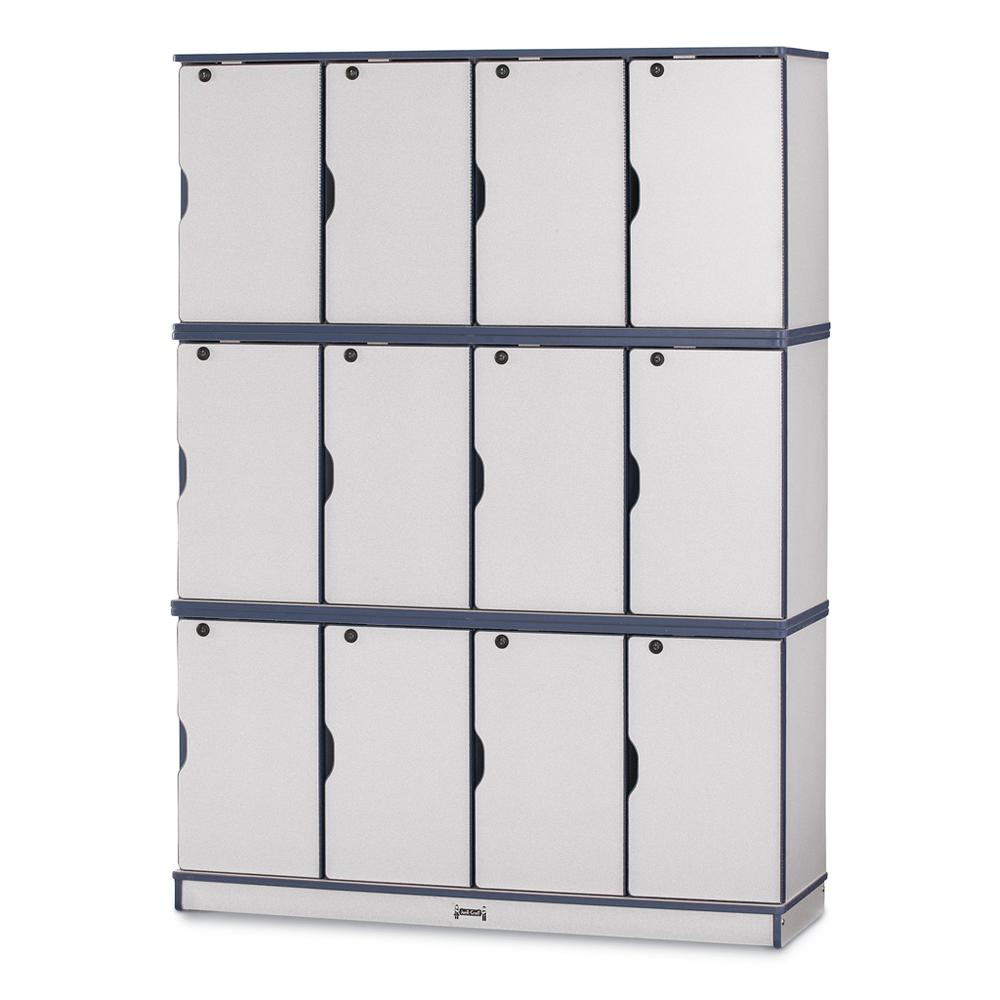 Stacking Lockable Lockers - Triple Stack - Teal