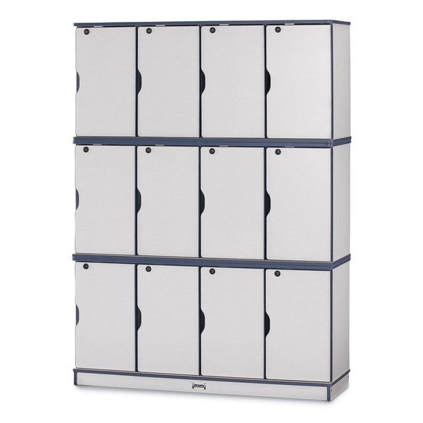 Stacking Lockable Lockers - Triple Stack - Navy
