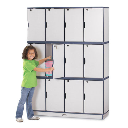 Stacking Lockable Lockers - Double Stack - Blue