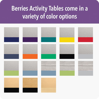 Kidney Activity Table - 48" X 72", Mobile - Gray/Purple/Gray