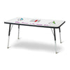 Berries® Rectangle Dry Erase Table - 48" x 24", A-height - Write-n-Wipe/Black/Black