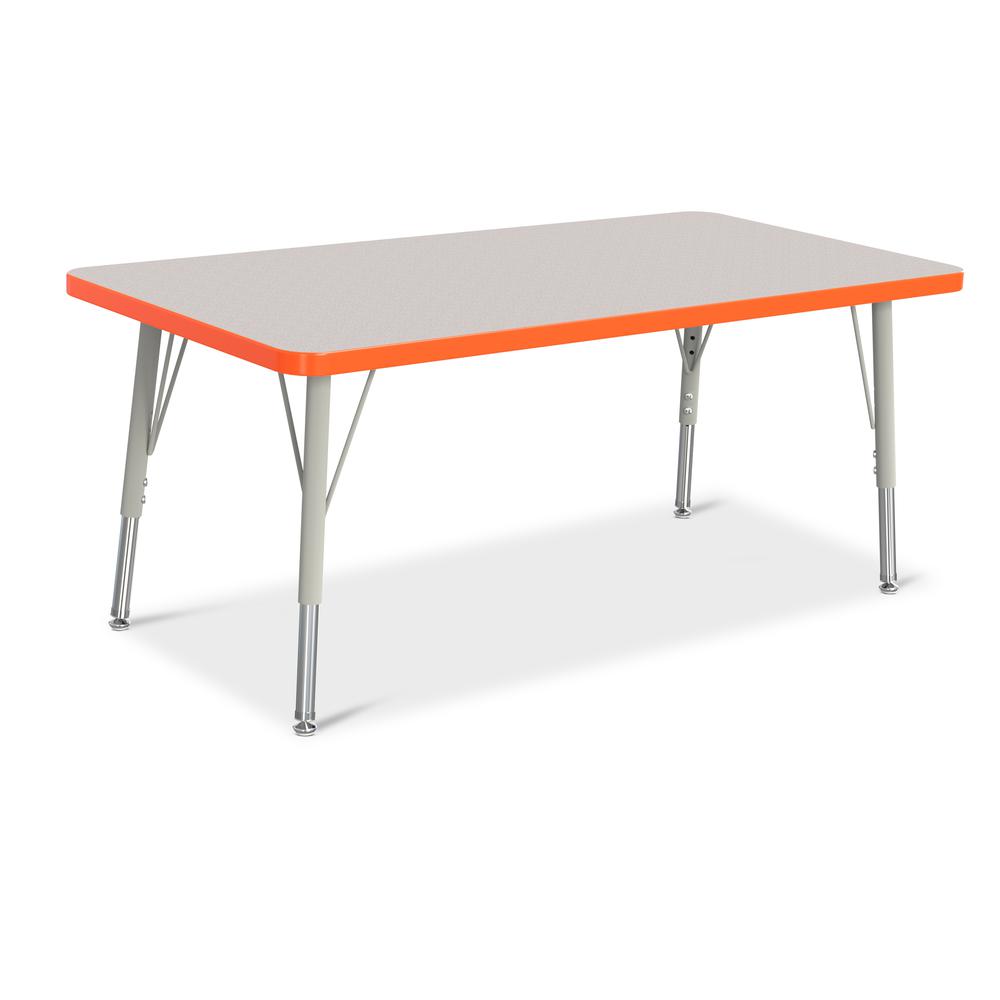 Rectangle Activity Table - 24" X 48", Mobile - Gray/Purple/Gray