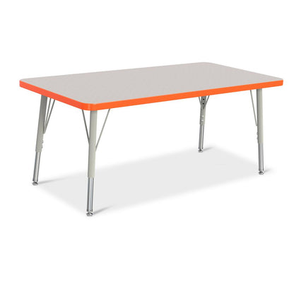 Rectangle Activity Table - 24" X 48", Mobile - Gray/Purple/Gray