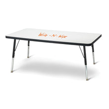 Berries® Rectangle Dry Erase Table - 48" x 24", E-height - Write-n-Wipe/Black/Black