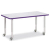 Rectangle Activity Table - 24" X 48", Mobile - Gray/Purple/Gray