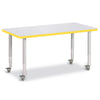 Rectangle Activity Table - 24" X 48", Mobile - Gray/Yellow/Gray
