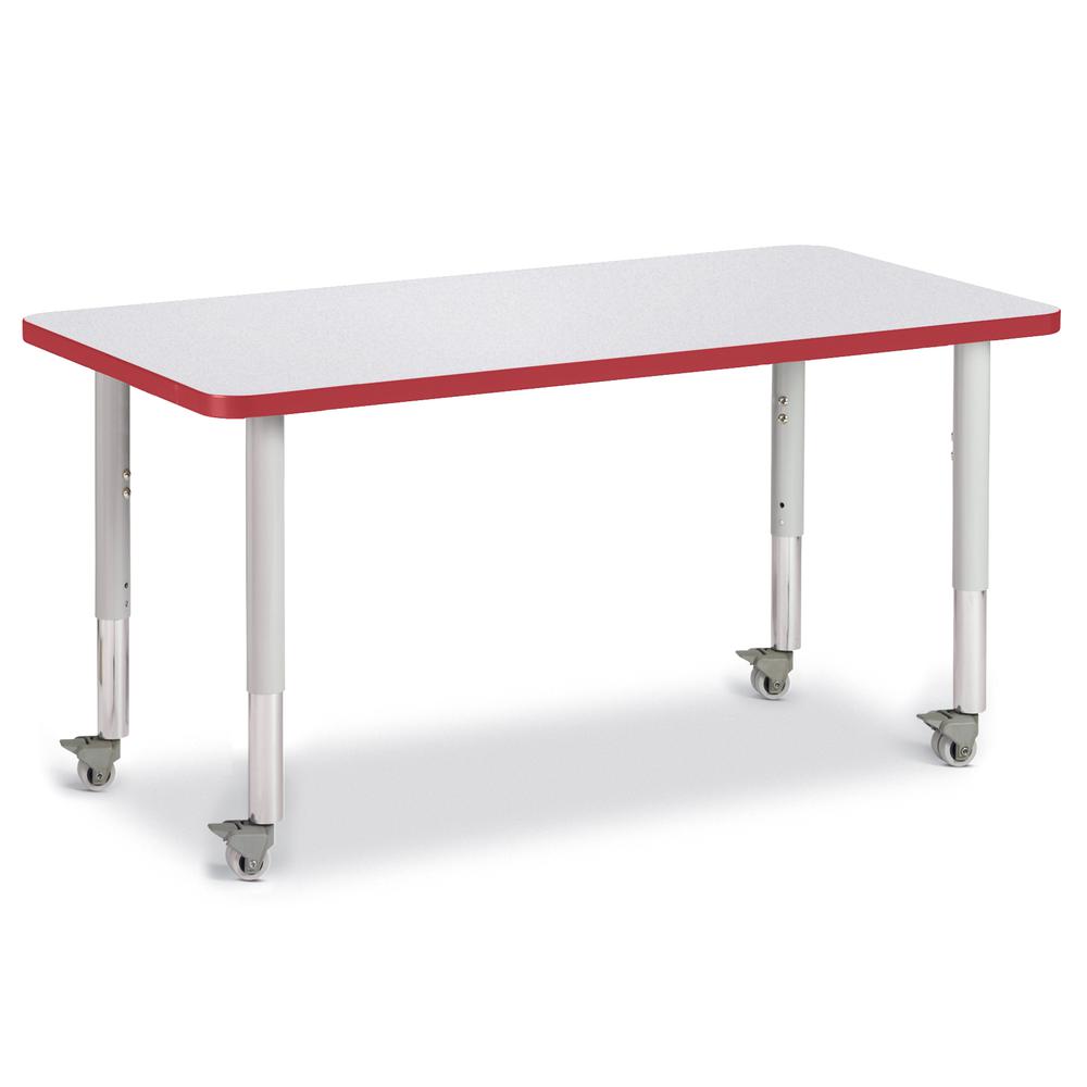 Rectangle Activity Table - 24" X 48", Mobile - Gray/Purple/Gray