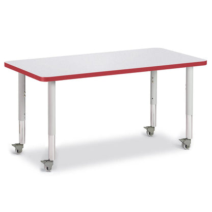 Rectangle Activity Table - 24" X 48", Mobile - Gray/Purple/Gray
