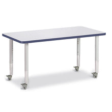 Rectangle Activity Table - 24" X 48", Mobile - Gray/Navy/Gray