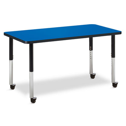 Rectangle Activity Table - 24" X 48", Mobile - Gray/Purple/Gray