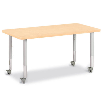 Rectangle Activity Table - 24" X 48", Mobile - Maple/Maple/Gray