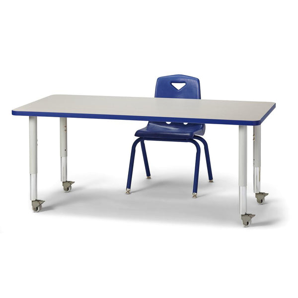 Rectangle Activity Table - 30" X 60", Mobile - Gray/Blue/Gray