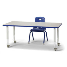 Rectangle Activity Table - 30" X 60", Mobile - Gray/Blue/Gray
