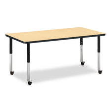 Rectangle Activity Table - 30" X 60", Mobile - Maple/Black/Black