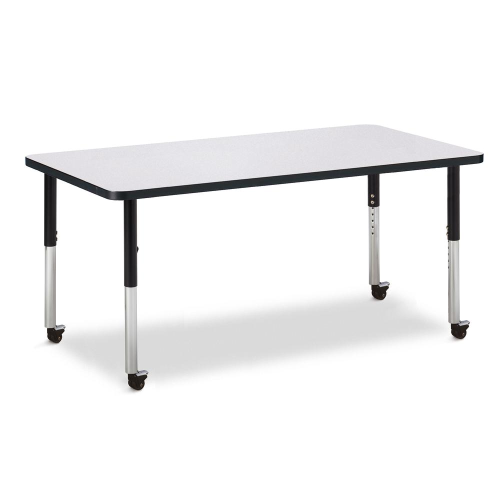 Rectangle Activity Table - 30" X 60", Mobile - Gray/Purple/Gray
