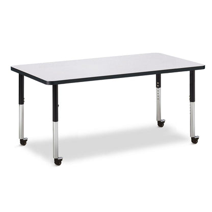 Rectangle Activity Table - 30" X 60", Mobile - Gray/Purple/Gray