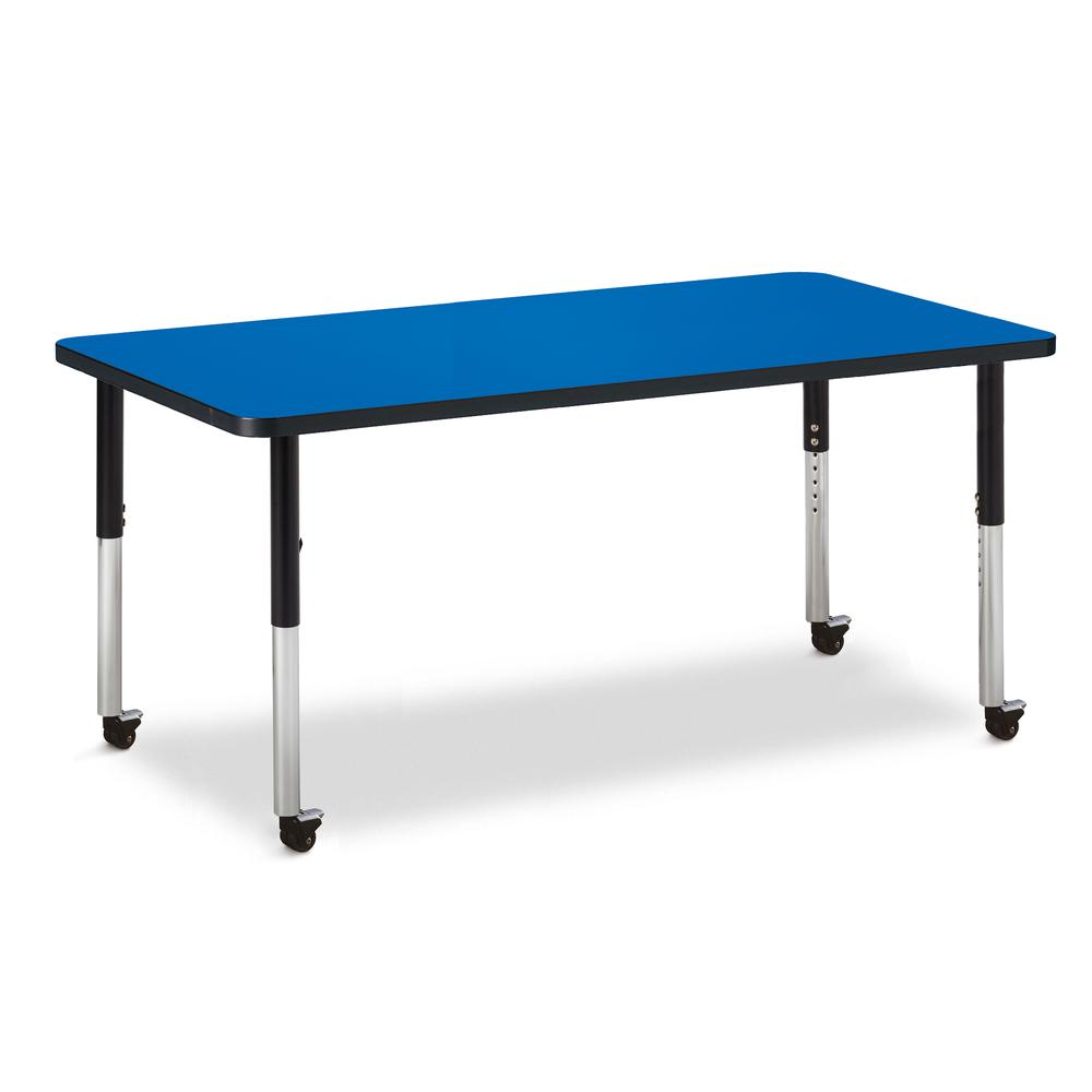 Rectangle Activity Table - 30" X 60", Mobile - Gray/Purple/Gray