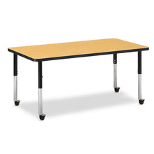 Rectangle Activity Table - 30" X 60", Mobile - Oak/Black/Black
