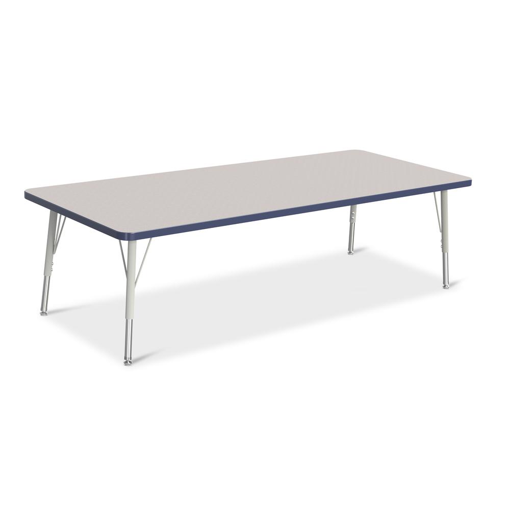 Rectangle Activity Table - 30" X 72", Mobile - Gray/Purple/Gray