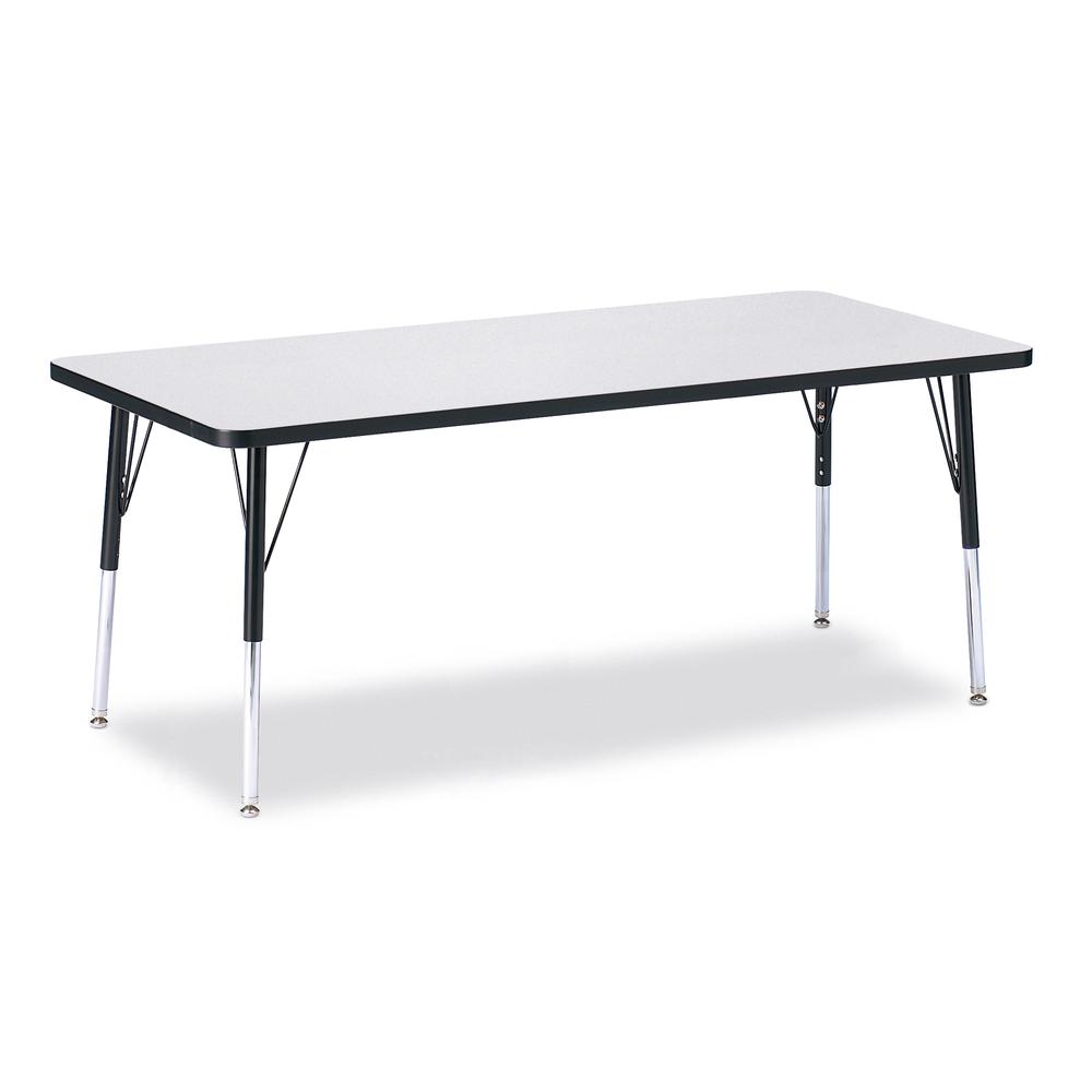 Rectangle Activity Table - 30" X 72", Mobile - Gray/Purple/Gray