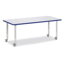 Rectangle Activity Table - 30" X 72", Mobile - Gray/Blue/Gray