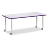 Rectangle Activity Table - 30" X 72", Mobile - Gray/Purple/Gray