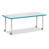 Rectangle Activity Table - 30" X 72", Mobile - Gray/Teal/Gray