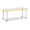Rectangle Activity Table - 30" X 72", Mobile - Gray/Yellow/Gray