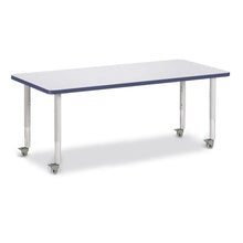 Rectangle Activity Table - 30" X 72", Mobile - Gray/Navy/Gray