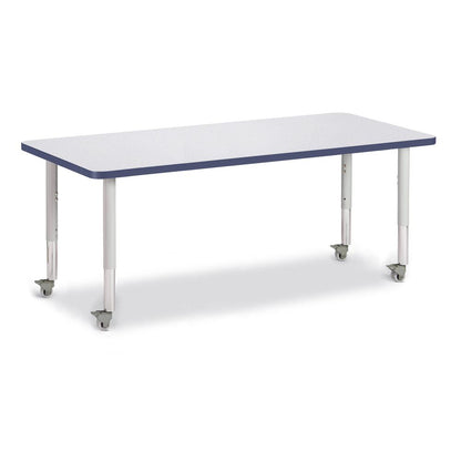 Rectangle Activity Table - 30" X 72", Mobile - Gray/Navy/Gray