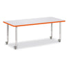 Rectangle Activity Table - 30" X 72", Mobile - Gray/Orange/Gray