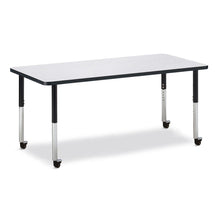 Rectangle Activity Table - 30" X 72", Mobile - Gray/Black/Black