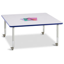 Square Activity Table - 48" X 48", Mobile - Gray/Blue/Gray