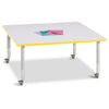 Square Activity Table - 48" X 48", Mobile - Gray/Yellow/Gray