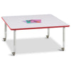 Square Activity Table - 48" X 48", Mobile - Gray/Purple/Gray