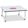 Square Activity Table - 48" X 48", Mobile - Gray/Purple/Gray