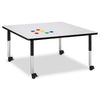 Square Activity Table - 48" X 48", Mobile - Gray/Black/Black