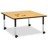 Square Activity Table - 48" X 48", Mobile - Gray/Purple/Gray
