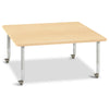 Square Activity Table - 48" X 48", Mobile - Maple/Maple/Gray