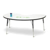 Berries® Kidney Dry Erase Table - 72" x 48", A-height - Write-n-Wipe/Black/Black