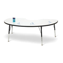 Berries® Kidney Dry Erase Table - 72" x 48", E-height - Write-n-Wipe/Black/Black