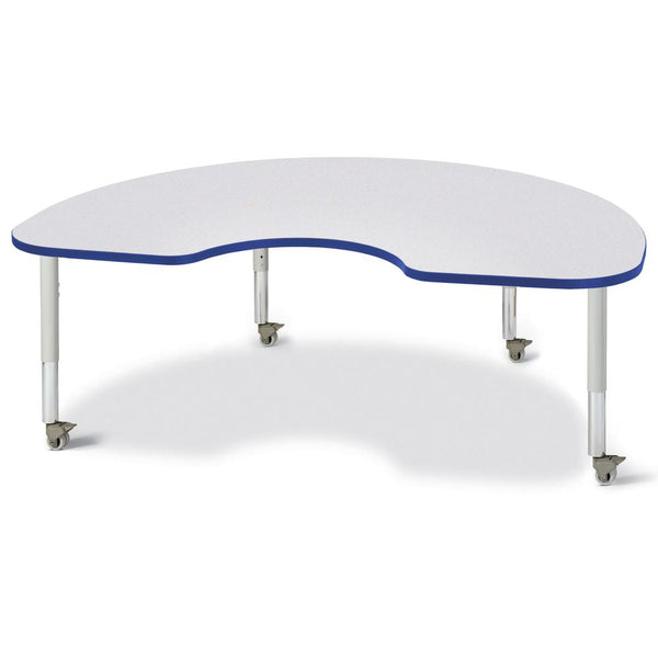 Kidney Activity Table - 48" X 72", Mobile - Gray/Blue/Gray